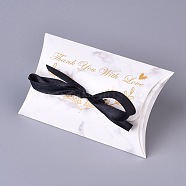 Paper Pillow Candy Boxes, with Ribbon, Wedding Favor Party Supply Gift Boxes, Marble Texture Pattern, Colorful, 123x76x25mm(CON-E023-01A-01)