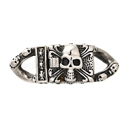 304 Stainless Steel Magnetic Clasps, Skull, Antique Silver, 49x18.5x12mm(STAS-R140-15AS-01)