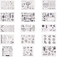 Silicone Stamps, for DIY Scrapbooking, Photo Album Decorative, Cards Making, Clear, 15pcs/set(DIY-PH0020-15)