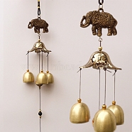 Alloy Wind Chimes, Pendant Decorations, with Bell Charms, Elephant, 460mm(WICH-PW0001-10C)