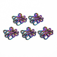 Alloy Pendants, Cadmium Free & Nickel Free & Lead Free, Octopus, Rainbow Color, 20x23.5x2.5mm, Hole: 1.4mm(PALLOY-S180-094-NR)
