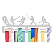 Sports Theme Iron Medal Hanger Holder Display Wall Rack, with Screws, Sports Themed Pattern, 150x400mm(ODIS-WH0021-596)
