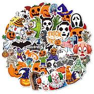 Halloween Themed PVC Sticker Labels, Self-adhesive Decals, for Suitcase, Skateboard, Refrigerator, Helmet, Mobile Phone Shell, Colorful, 60~80mm, 50pcs/set(HAWE-PW0001-054D)