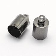 Brass Cord Ends, End Caps, Gunmetal, 10x5mm, Hole: 1mm, Inner Diameter: 4.5mm(KK-D219-10x5-B)