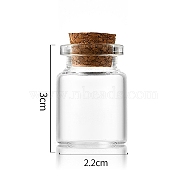 Glass Bottle, with Cork Plug, Wishing Bottle, Column, Clear, 2.2x3cm, Capacity: 5ml(0.17fl. oz)(CON-WH0085-70A)