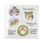 Christmas Plastic Stamps, for DIY Scrapbooking, Photo Album Decorative, Cards Making, Stamp Sheets, Colorful, 160x160x3mm(DIY-F053-08)