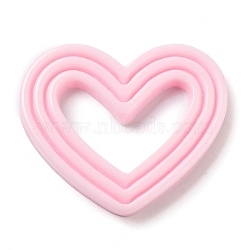 Opaque Resin Decoden Cabochons, Heart, Pearl Pink, 36.5x43.5x4.5mm(RESI-A034-02D)