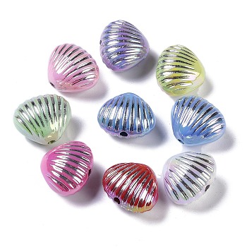 Acrylic Beads, Shell, Mixed Color, 17.5x20.5x13mm, Hole: 2.5mm