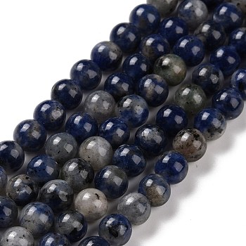 Natural Sodalite Beads Strands, Round, 6mm, Hole: 0.8~1.2mm, about 59~65pcs/strand, 15.04~15.51''(38.2~39.4cm)