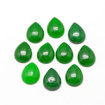 Natural Malaysia Jade Cabochons, teardrop, Green, 17~18x12~13x5mm