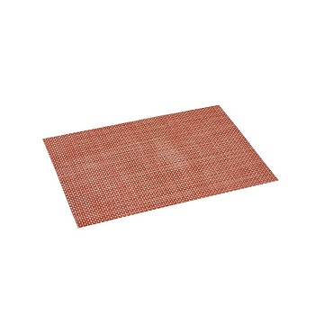 PVC Non-Slip Imitation Rattan Insulation Pad, Restaurant Western Placemat, Light Salmon, 450x300x1mm