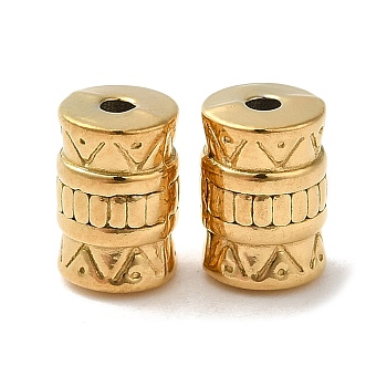304 Stainless Steel Beads, Column, Real 18K Gold Plated, 8.5x5.5mm, Hole: 1.5mm