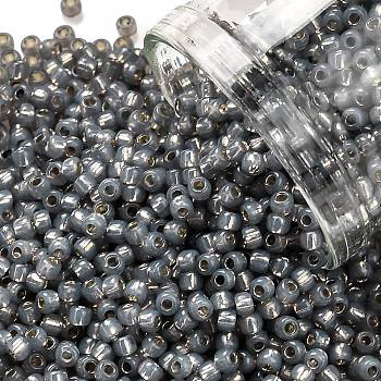 TOHO Round Seed Beads, Japanese Seed Beads, (2115) Silver Lined Black Diamond Opal, 11/0, 2.2mm, Hole: 0.8mm, about 5555pcs/50g