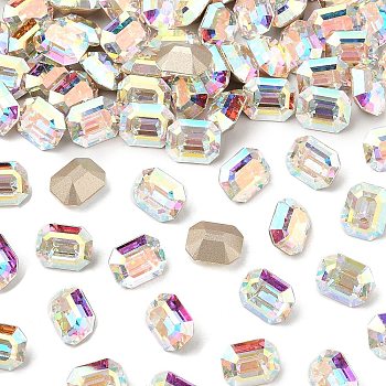 Preciosa&reg MAXIMA Crystal Fancy Stones, Czech Crystal, 435 34 222 Octagon, Dura Foiling, 00030 200 Crystal AB, 12x10mm