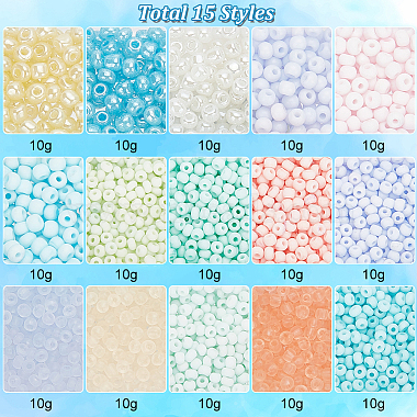 Elite 150G 15 Styles Glass Seed Beads(SEED-PH0001-94)-4