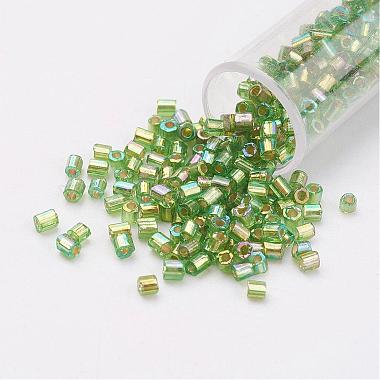 Yellow Green Hexagon(Two Cut) Glass Beads