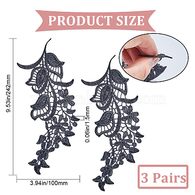 Polyester Embroidery Flower Lace Appliques(DIY-WH0409-63)-2