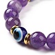 5 pièces de lapis-lazuli naturel (teint) & améthyste & oeil de tigre & perles d'aventurine verte ensemble de bracelets extensibles(BJEW-JB08936)-6