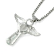 Cubic Zirconia Fairy with Heart Pendant Necklace with Box Chains(NJEW-C004-01C)-3