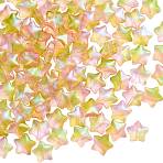 100Pcs Gradient Color Handmade Lampwork Beads, Star, with Glitter Powder, Lemon Chiffon, 12x13x6mm, Hole: 1.2mm(DIY-SZ0010-51E)