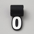 Silicone Pendants, Number Charms, 0, 34~34.5x17x15mm, Hole: 11mm(SIL-WH20007-02A)