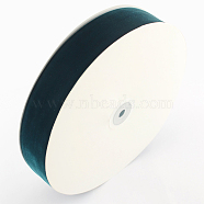 3/4 inch Single Face Velvet Ribbon, Teal, 3/4 inch(19.1mm), about 25yards/roll(22.86m/roll)(OCOR-R019-19.1mm-065)