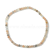 Natural Multi-Moonstone Faceted Round Beaded Stretch Bracelets for Women, Inner Diameter: 2 inch(5cm)(BJEW-JB10842-02)