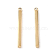Ion Plating(IP) 304 Stainless Steel Pendants, Cuboid/Bar Charm, Real 18K Gold Plated, 27.5x2.5x2mm, Hole: 1.4mm(STAS-G336-03C-G)