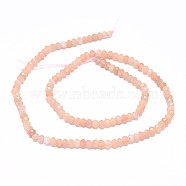 Natural Sunstone Beads Strands, Faceted, Rondelle, 3.5~4x2~2.5mm, Hole: 0.7mm, about 43pcs/strand, 15.5 inch(39.5cm)(G-F632-22D)
