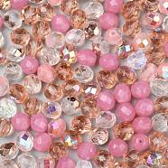 Fire-Polished Czech Glass Beads, Faceted, Ananas, Pink, 7.5~8x8mm, Hole: 1.2mm, about 120pcs/bag(LAMP-O017-151-P1M8)