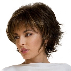 Short Shaggy Wavy Wigs, Synthetic Wigs, Heat Resistant High Temperature Fiber, For Woman, Goldenrod, 11.02 inch(28cm)(OHAR-I019-02)