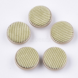 (Holiday Stock-Up Sale)Flocky CCB Plastic Shank Buttons, 1-Hole, Flat Round, Light Khaki, 25.5x13mm, Hole: 3.5mm(BUTT-T003-07B)