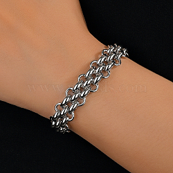 Non-Tarnish Minimalist Punk Stainless Steel Bracelet for Women, Perfect for Vacation Dates(UR8594-1)