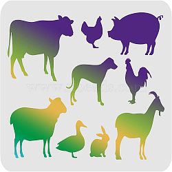 Large Plastic Reusable Drawing Painting Stencils Templates, for Painting on Scrapbook Fabric Tiles Floor Furniture Wood, Rectangle, Animal Pattern, 297x210mm(DIY-WH0202-150)