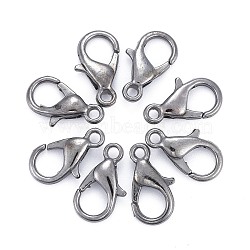 Zinc Alloy Lobster Claw Clasps, Parrot Trigger Clasps, Cadmium Free & Lead Free, Gunmetal, 12x6mm, Hole: 1.2mm(E102-B)