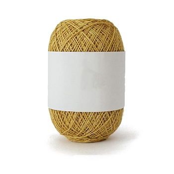 175M Size 5 Linen & Polyester Crochet Threads, Embroidery Thread, Yarn for Lace Hand Knitting, Gold, 1mm