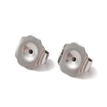 304 Stainless Steel Friction Ear Nuts, Stainless Steel Color, 9.5x10x4.5mm, Hole: 1mm
