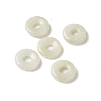 Natural New Jade Pendants, Donut/Pi Disc Charm Charm, 20x5~7mm, Hole: 6mm