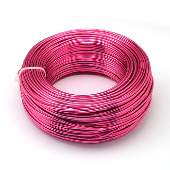 Round Aluminum Wire, Flexible Craft Wire, for Beading Jewelry Doll Craft Making, Fuchsia, 18 Gauge, 1.0mm, 200m/500g(656.1 Feet/500g)