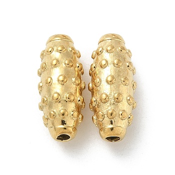 304 Stainless Steel Beads, Real 18K Gold Plated, Oval, 15x6.5mm, Hole: 1.6mm