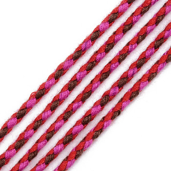 Polyester Braided Cords, Medium Violet Red, 2mm, about 100yard/bundle(91.44m/bundle)