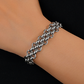 Minimalist Punk Stainless Steel Bracelet for Women, Perfect for Vacation Dates.