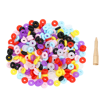 280Pcs 7 Colors Silicone O-Ring Stoppers, with 1Pc Brass Installer Assistant for Darts Shaft Rubber Ring Washer, Mixed Color, O Ring Stoppers: 6x2mm, Hole: 2mm, 40pcs/color