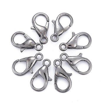 Zinc Alloy Lobster Claw Clasps, Parrot Trigger Clasps, Cadmium Free & Lead Free, Gunmetal, 12x6mm, Hole: 1.2mm
