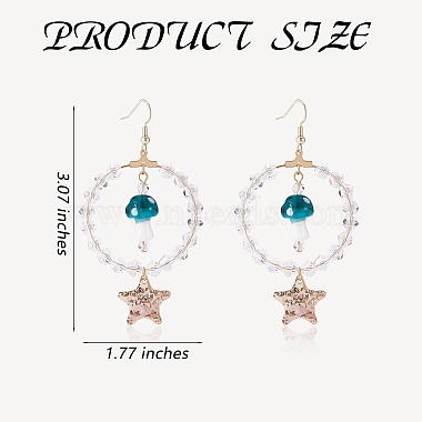 boucles d'oreilles pendantes en grand cercle en perles de verre(EJEW-SW00015-03)-2