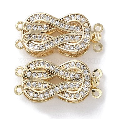 Real 18K Gold Plated Clear Others Brass+Cubic Zirconia Box Clasps
