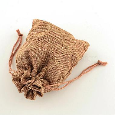 ポリエステル模造黄麻布包装袋巾着袋(ABAG-R004-14x10cm-03)-3