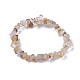 Bracelets extensibles en perles de quartz rutées en or naturel(BJEW-JB04152-03)-1