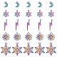 NBEADS 25Pcs 5 Styles Rainbow Color Alloy Pendants(PALLOY-NB0002-07-RS)-1