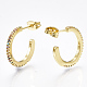 Brass Micro Pave Cubic Zirconia Stud Earrings(X-EJEW-S201-51A)-1
